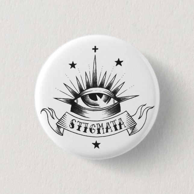 Badge Rond 2,50 Cm bouton de vieille école de stigmates (Devant)