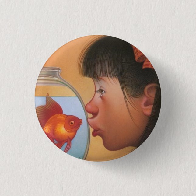 Badge Rond 2,50 Cm Bouton de visage de poissons (Devant)