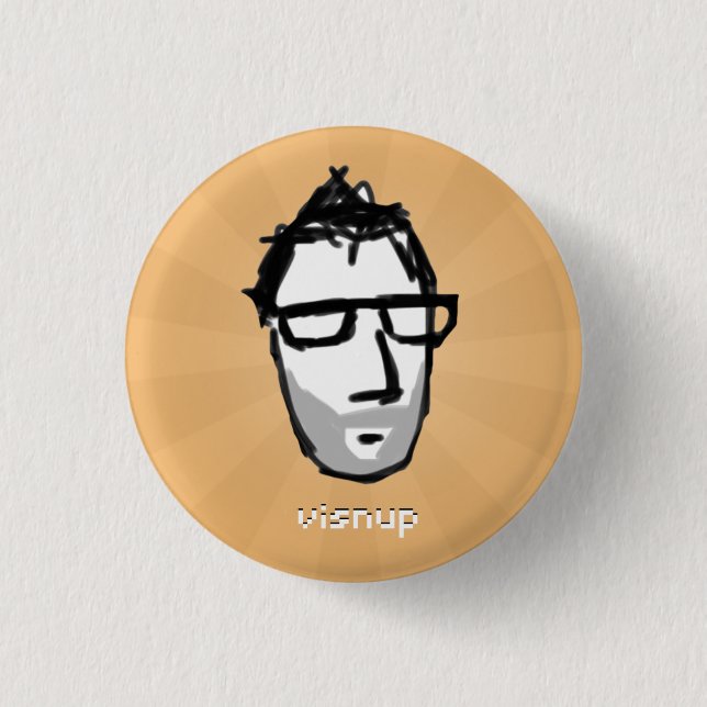 Badge Rond 2,50 Cm bouton de visnup (orange) (Devant)