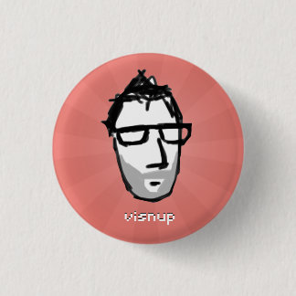 Badge Rond 2,50 Cm bouton de visnup (rouge)