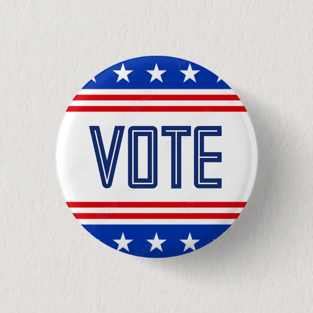 Badge Rond 2,50 Cm Bouton de vote du drapeau américain (Devant)