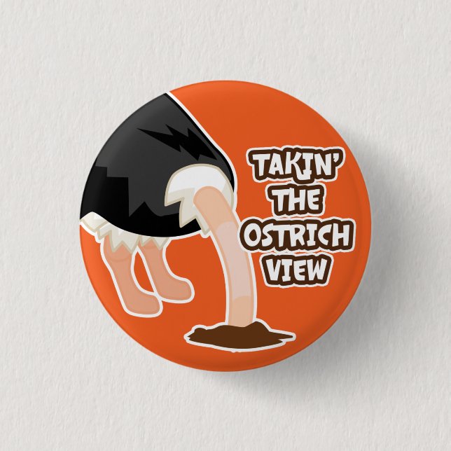 Badge Rond 2,50 Cm Bouton de vue d'autruche (Devant)