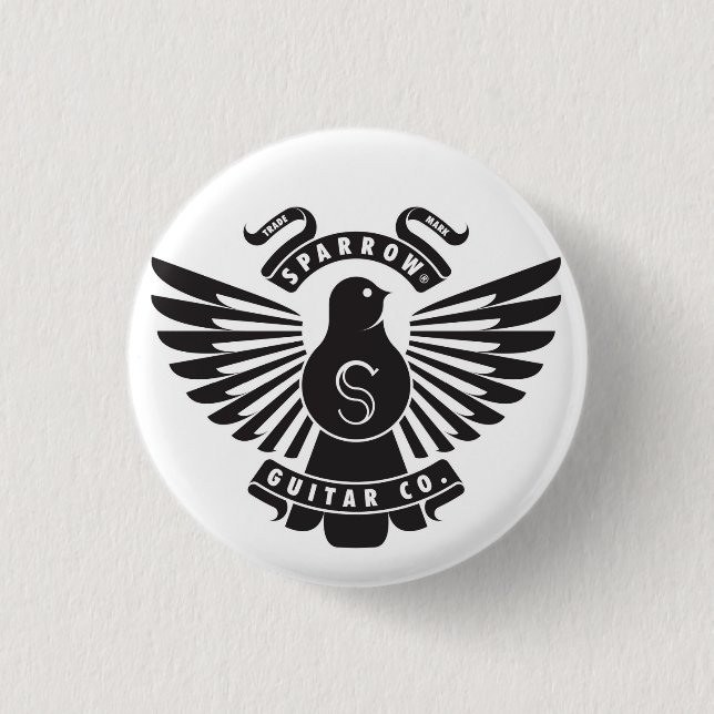 Badge Rond 2,50 Cm Bouton d'emblème de moineau (Devant)