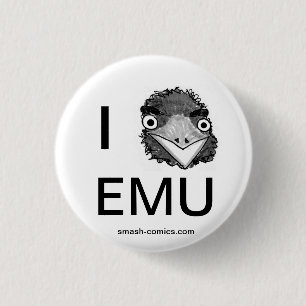Badge Rond 2,50 Cm Bouton d'émeu