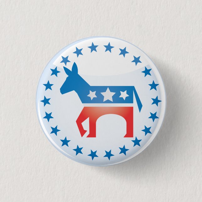 Badge Rond 2,50 Cm Bouton Democratic d'âne (Devant)