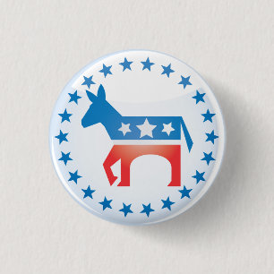 Badge Rond 2,50 Cm Bouton Democratic d'âne