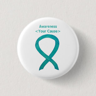 Badge Rond 2,50 Cm Bouton d'épingle d'art personnalisé turquoise