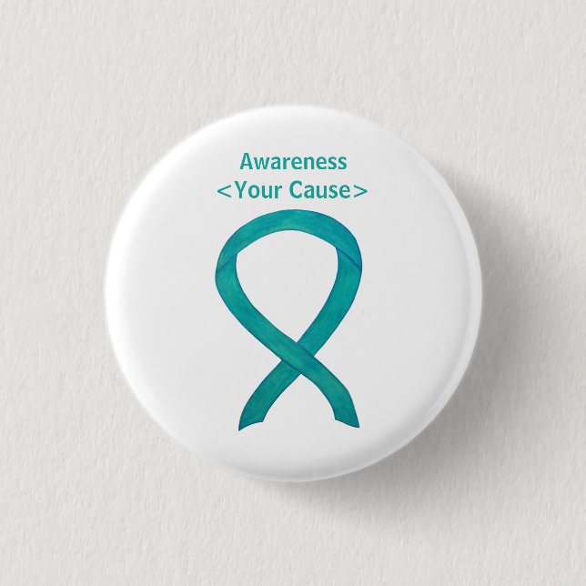 Badge Rond 2,50 Cm Bouton d'épingle d'art personnalisé turquoise (Devant)