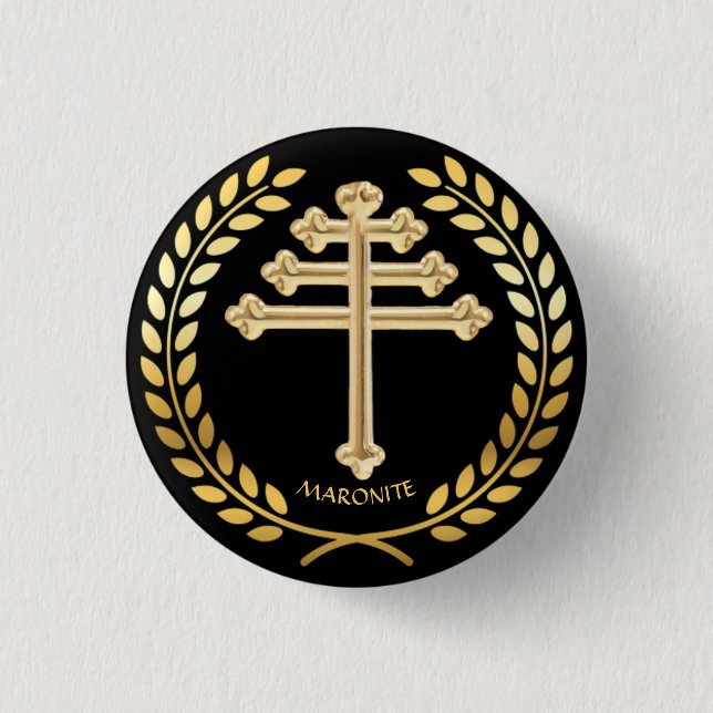 Badge Rond 2,50 Cm Bouton d'épingle de l'église maronite (Devant)