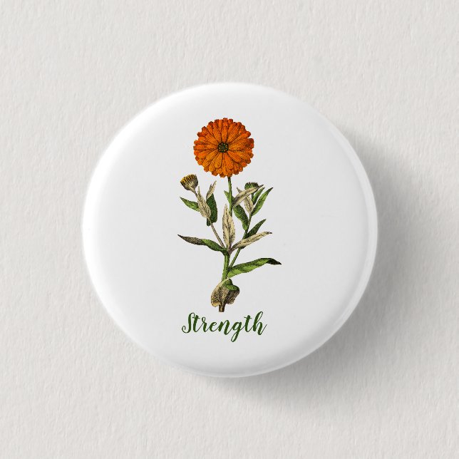 Badge Rond 2,50 Cm Bouton d'épingle Inspirational Force Marigold (Devant)