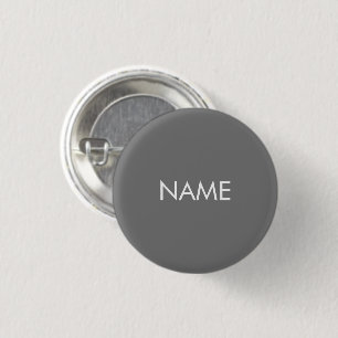 Badge Rond 2,50 Cm Bouton d'épingle minimaliste blanc gris du nom per
