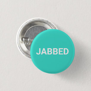 Badge Rond 2,50 Cm Bouton d'épingle Vacciné blanc turquoise