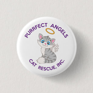 Badge Rond 2,50 Cm Bouton d'épinglette Secourt de chat de Purrfect An