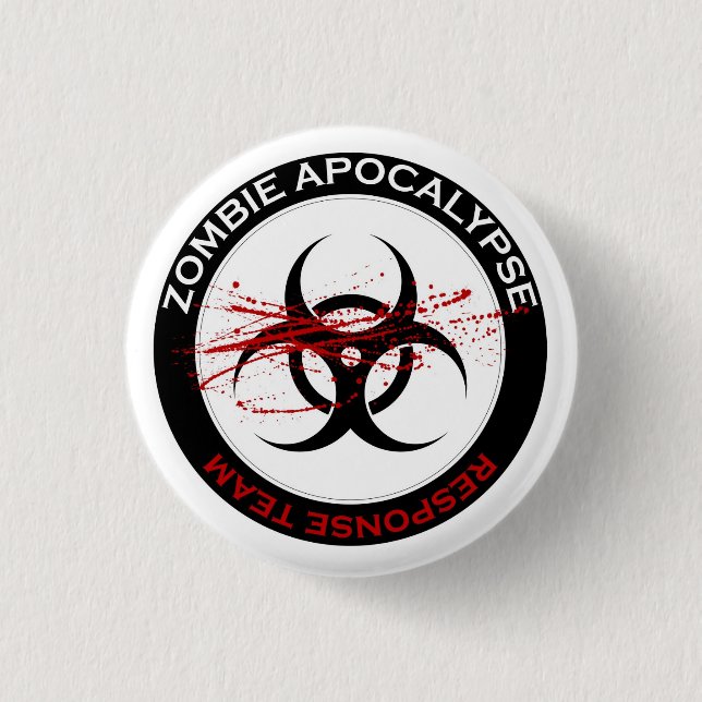 Badge Rond 2,50 Cm Bouton d'équipe de réponse d'apocalypse de zombi (Devant)
