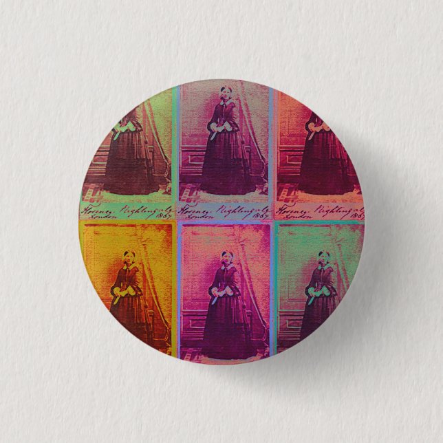 Badge Rond 2,50 Cm Bouton des couleurs Florence Nightingale (Devant)