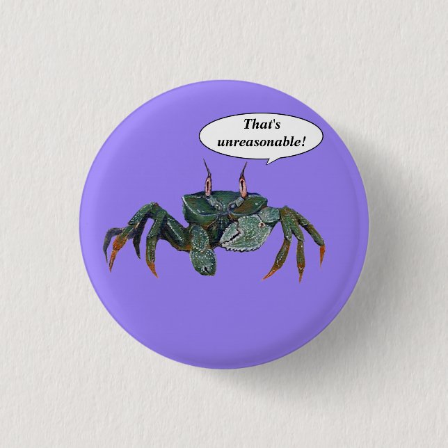 Badge Rond 2,50 Cm Bouton désagréable de crabe (Devant)