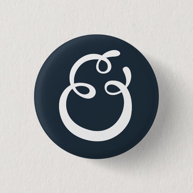 Badge Rond 2,50 Cm Bouton d'esperluète (Devant)