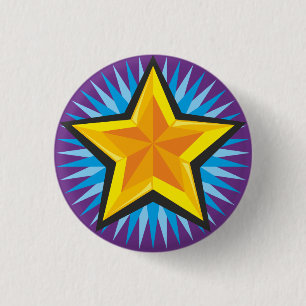Badge Rond 2,50 Cm Bouton d'étoile