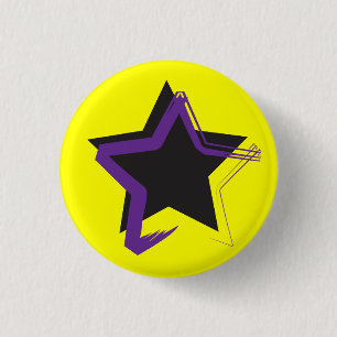 Badge Rond 2,50 Cm Bouton d'étoile de diva mini