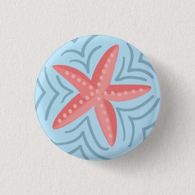 Badge Rond 2,50 Cm Bouton d'étoiles de mer (Devant)