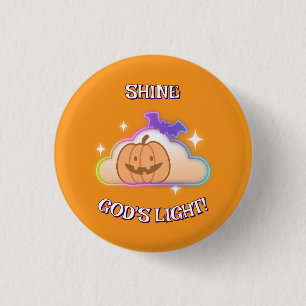 Badge Rond 2,50 Cm Bouton d'Halloween chrétien de Dieu brillant