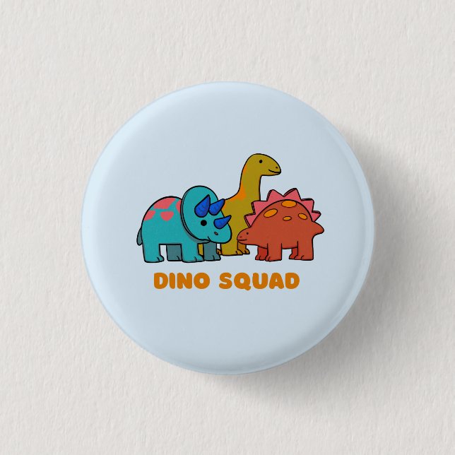 Badge Rond 2,50 Cm Bouton Dino (Devant)