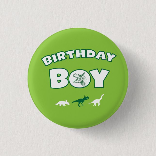 Badge Rond 2,50 Cm Bouton Dinosaur Birthday Boy (Devant)