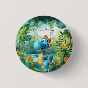 Badge Rond 2,50 Cm Bouton Dinosaure mignon