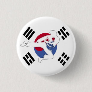 Badge Rond 2,50 Cm Bouton d'insecte du Taekwondo