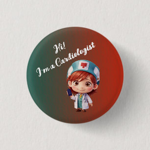 Badge Rond 2,50 Cm Bouton d'insigne du Cardiologue mignon