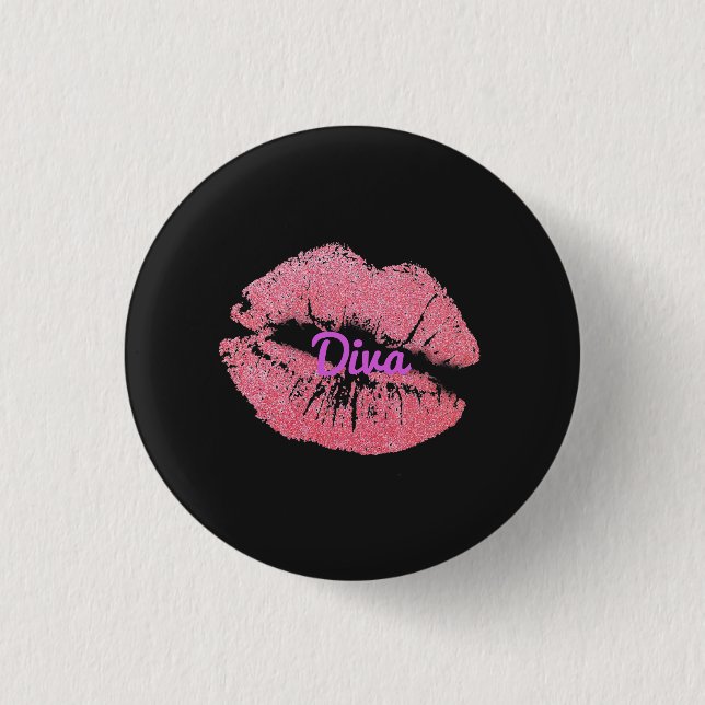 Badge Rond 2,50 Cm Bouton Diva (Devant)