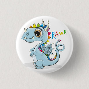 Badge Rond 2,50 Cm Bouton Dragon Coloré pour Enfants