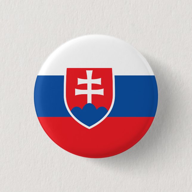 Badge Rond 2,50 Cm Bouton Drapeau de Slovaquie (Devant)