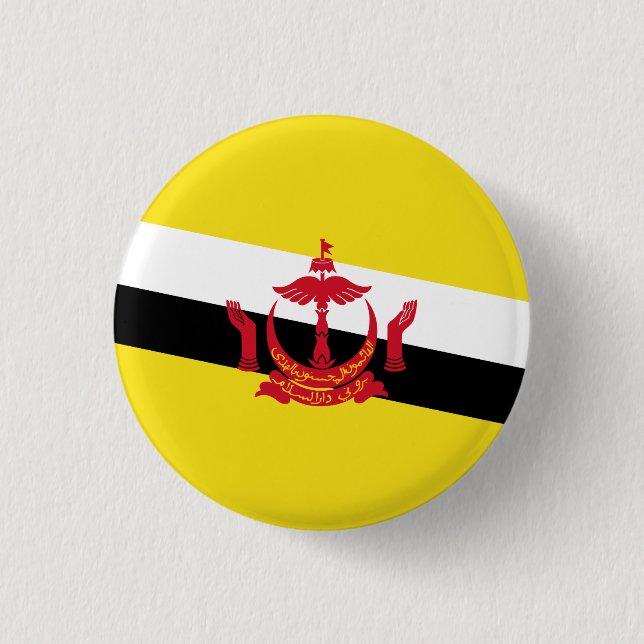 Badge Rond 2,50 Cm Bouton Drapeau du Brunei patriotique (Devant)