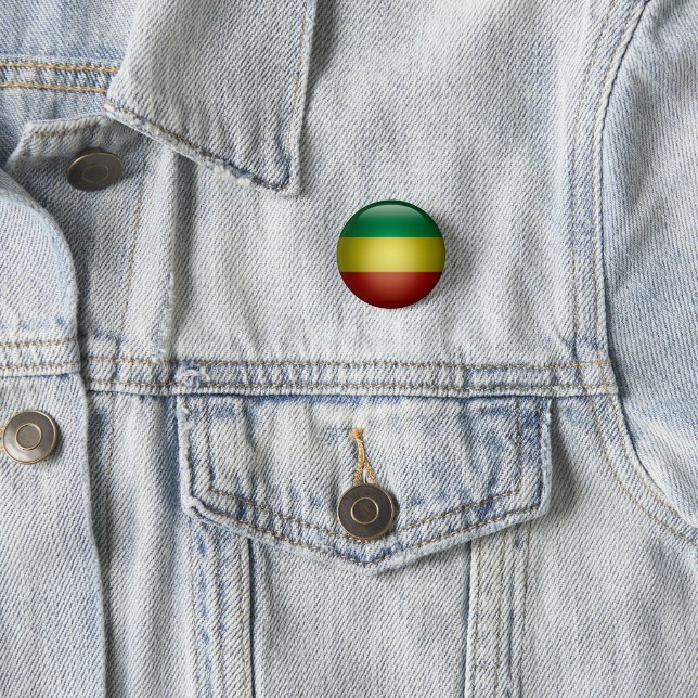 Badge Rond 2,50 Cm Bouton Drapeau éthiopien (En situation)