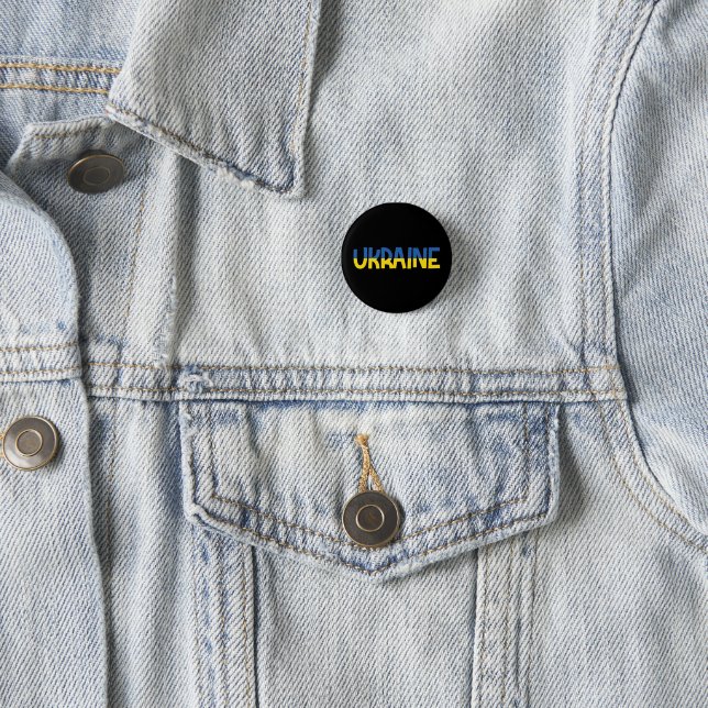 Badge Rond 2,50 Cm Bouton drapeau ukrainien (En situation)