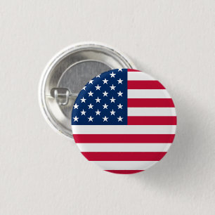 Badge Rond 2,50 Cm Bouton Drapeau USA Patriotic