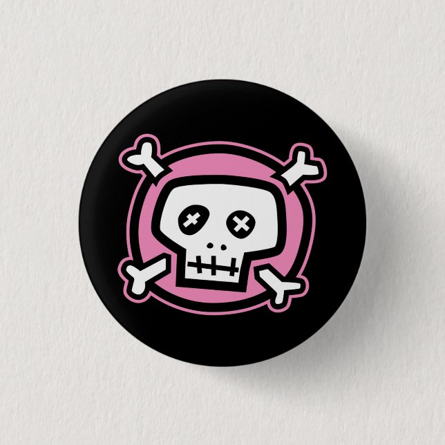 Badge Rond 2,50 Cm Bouton drôle de crâne (Devant)