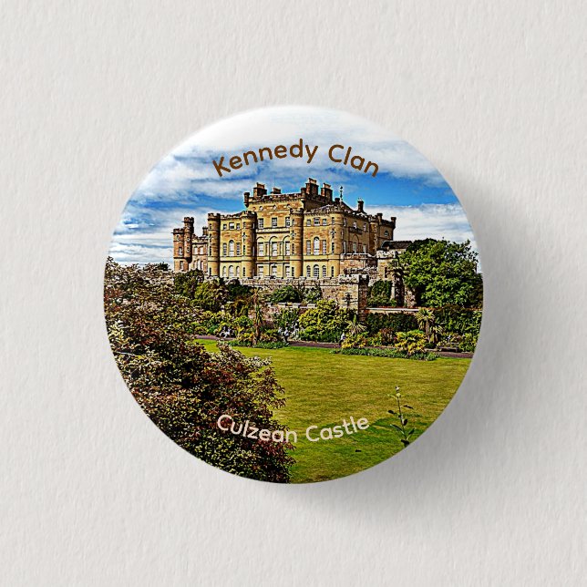 Badge Rond 2,50 Cm Bouton du château de Culzean du Clan écossais Kenn (Devant)