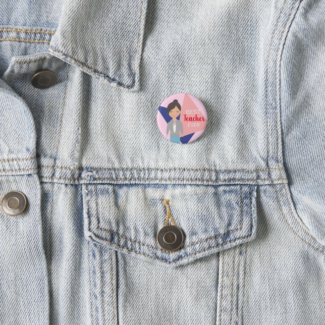 Badge Rond 2,50 Cm Bouton du meilleur enseignant (En situation)