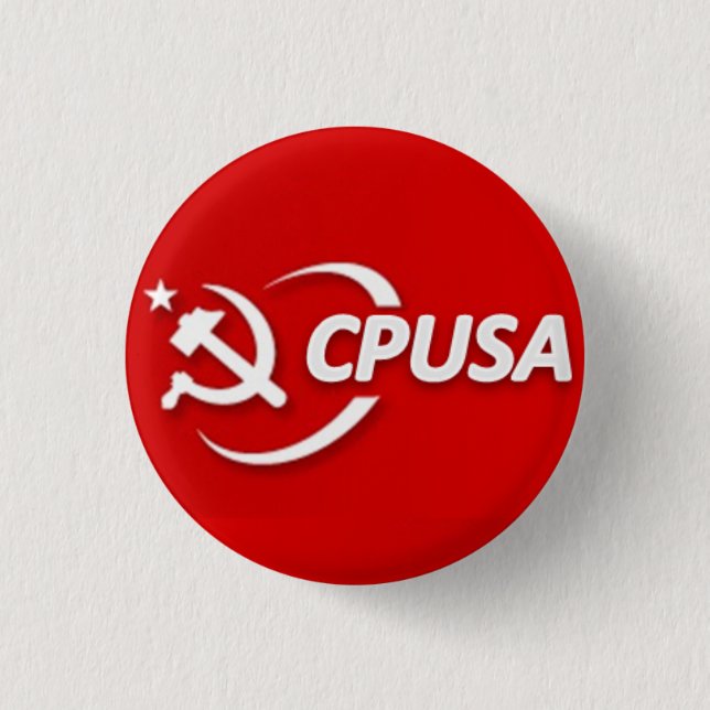 Badge Rond 2,50 Cm Bouton du parti communiste (CPUSA) (Devant)