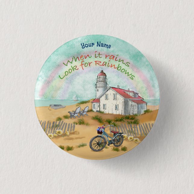Badge Rond 2,50 Cm Bouton du phare Beach Bike (Devant)