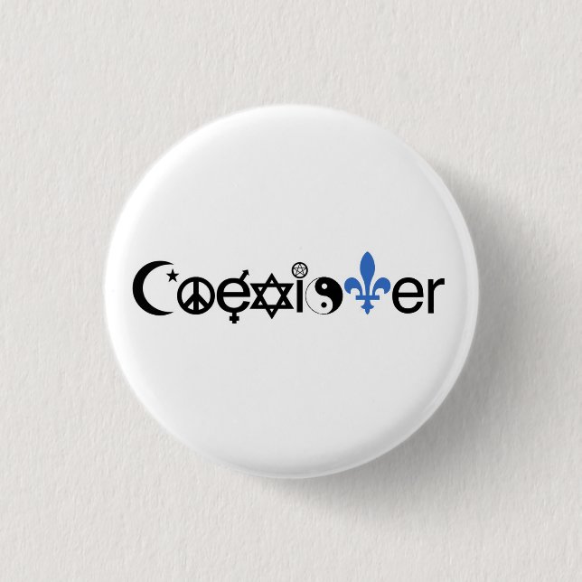Badge Rond 2,50 Cm Bouton du Québec Coexister (Devant)