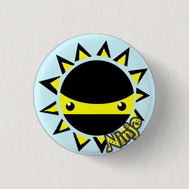 Badge Rond 2,50 Cm Bouton du soleil de Ninja (Devant)