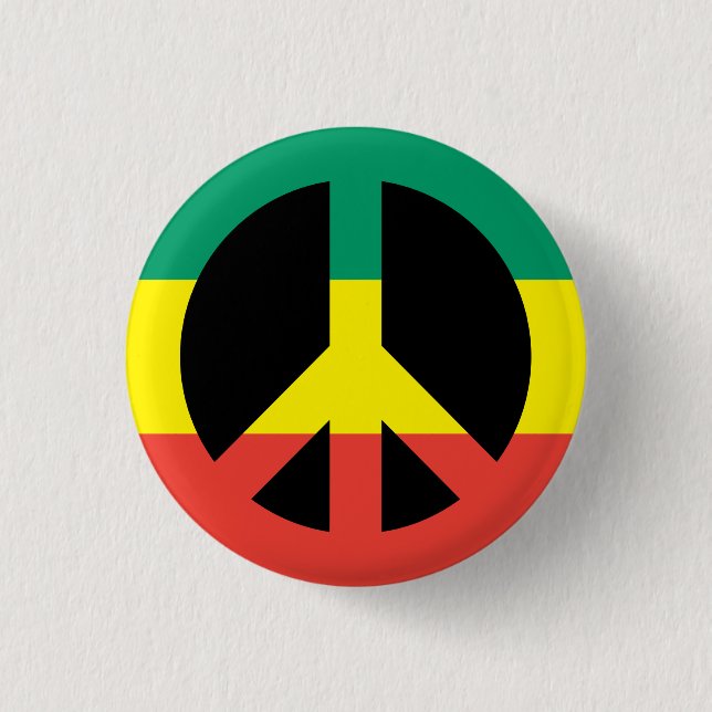Badge Rond 2,50 Cm Bouton du symbole de paix Rasta (Devant)