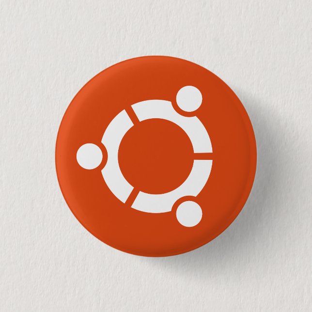 Badge Rond 2,50 Cm Bouton d'Ubuntu (Devant)