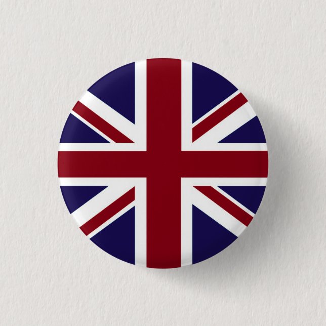 Badge Rond 2,50 Cm Bouton d'Union Jack (Devant)