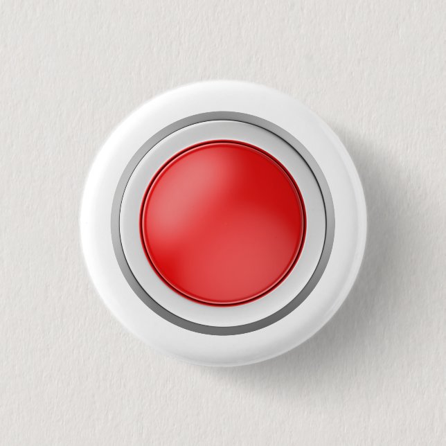 Badge Rond 2,50 Cm Bouton d'urgence rouge arrondi (Devant)