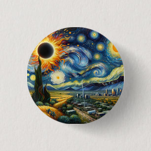 Badge Rond 2,50 Cm Bouton Éclipse sur le Texas