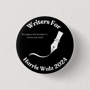 Badge Rond 2,50 Cm Bouton Écrivains pour Harris Walz